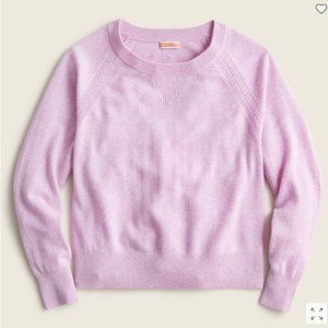 J.Crew Cashmere relaxed crewneck sweatshirt-Item BA409-Hthr Lilac-NWT